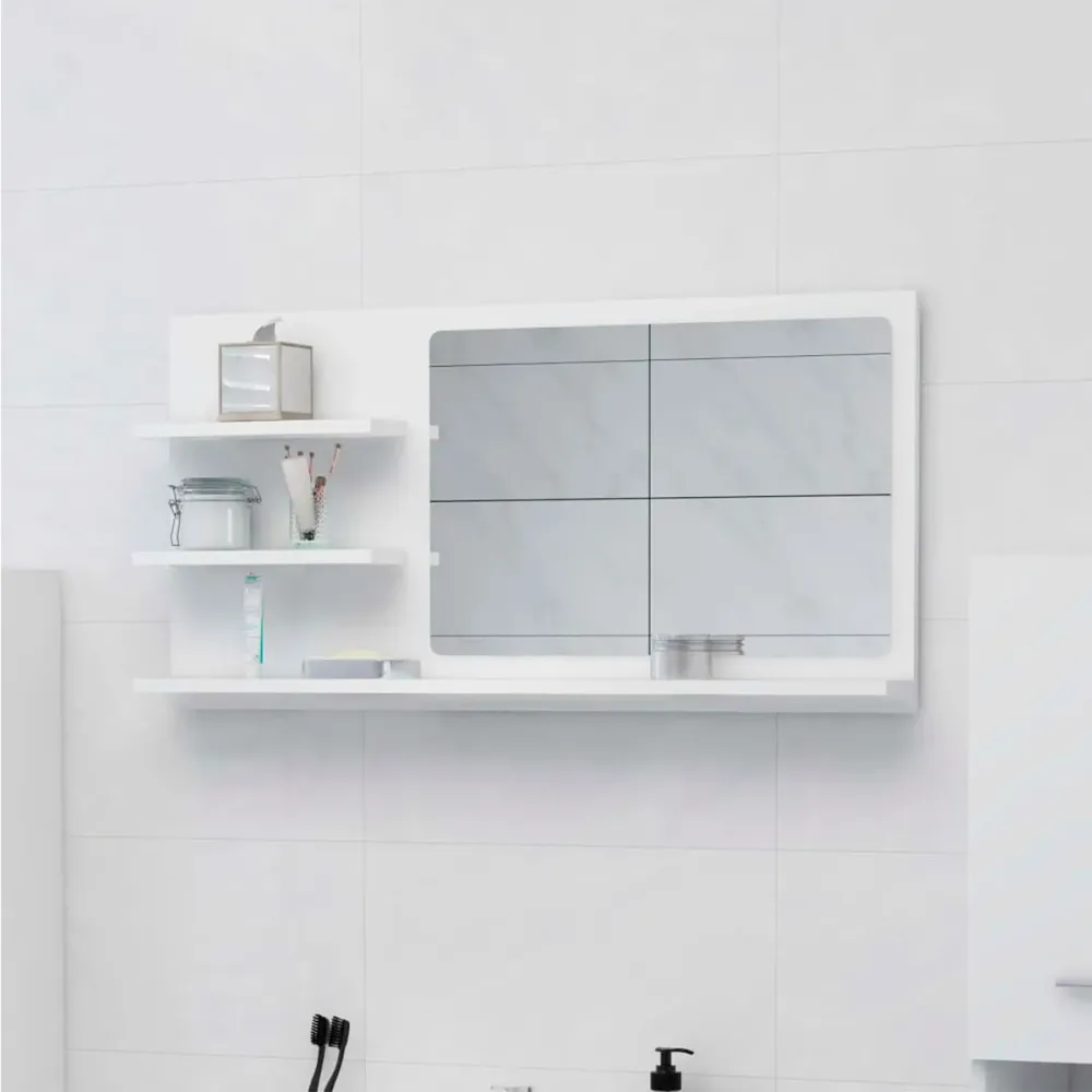 Espejo de baño madera 3 repisas 45x90x10,5 cm para Ahorrar Espacio