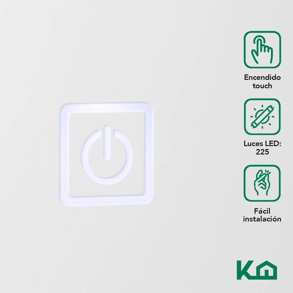 Espejo Con Luz Led Rectangular De 120x65 cm Touch Baño Pared