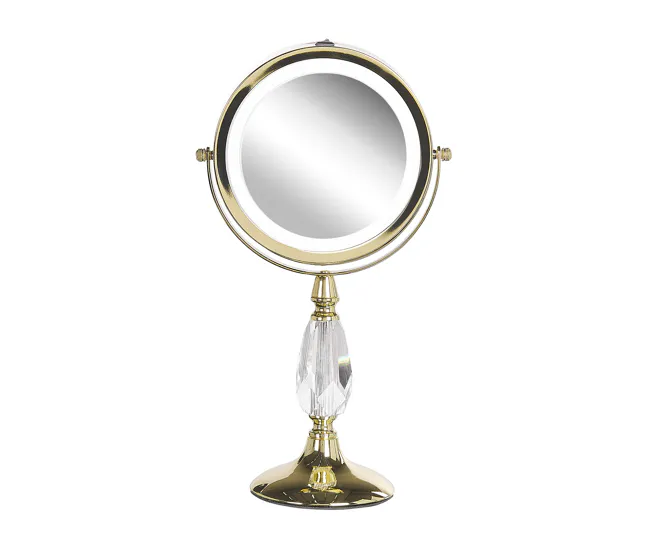 Espejo de maquillaje LED plateado ø 18 cm MAURY