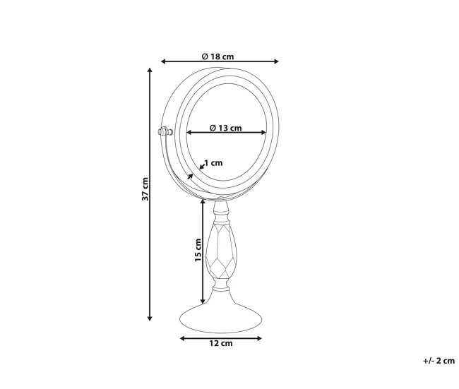 Espejo de maquillaje LED plateado ø 18 cm MAURY
