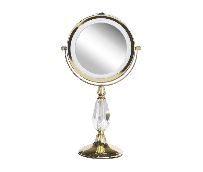 Espejo de maquillaje LED plateado ø 18 cm MAURY