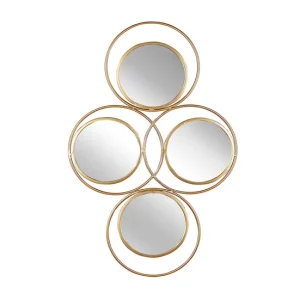 Espejo de pared de acero dorado 50 x 80 cm LESCAR