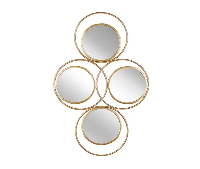 Espejo de pared de acero dorado 50 x 80 cm LESCAR