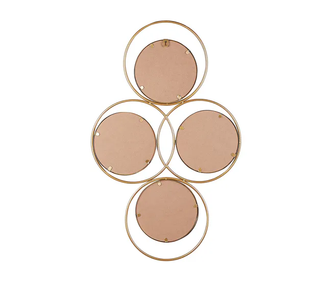 Espejo de pared de acero dorado 50 x 80 cm LESCAR