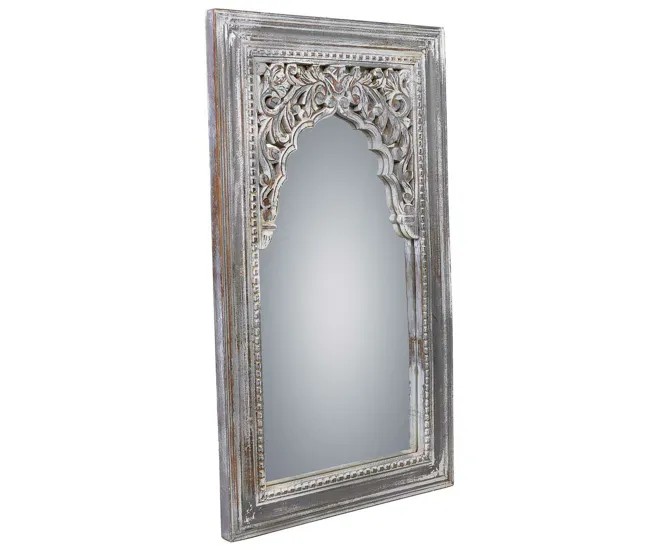 Espejo de pared Alexandra House Living Blanco Madera de mango 5 x 107 x 60 cm