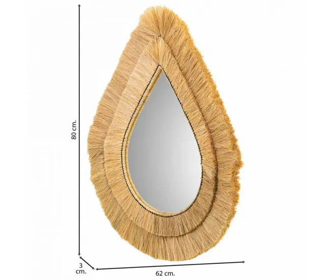 Espejo de pared Alexandra House Living Marrón Hierro Fibra puro 80 x 3 x 62 cm