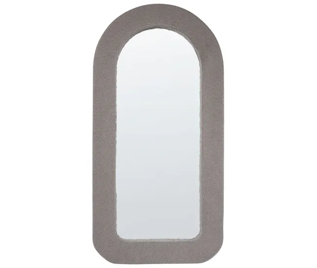 Espejo de pared de boucle gris pardo 60 x 120 cm CERVON