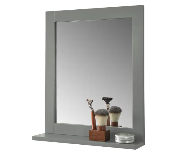 Espejo de Pared con 1 Estante Espejo de baño Color Gris Turbio FRG129-SG SoBuy