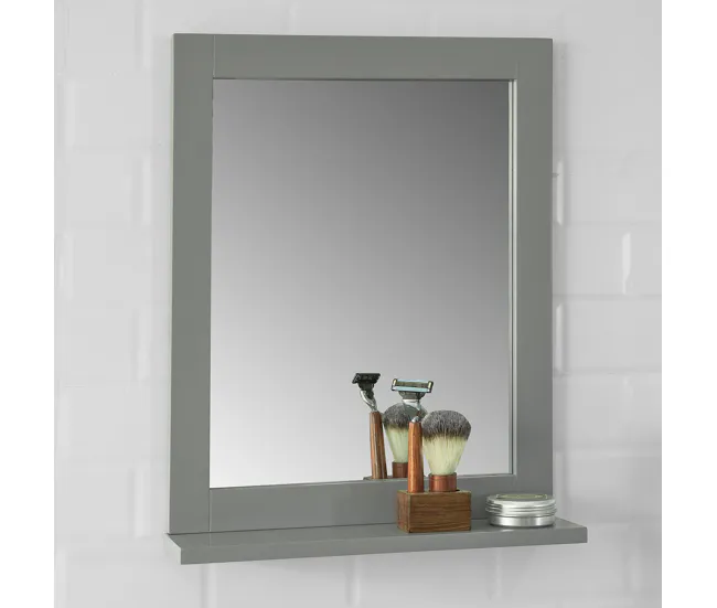 Espejo de Pared con 1 Estante Espejo de baño Color Gris Turbio FRG129-SG SoBuy