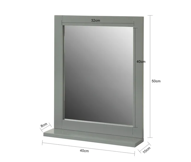 Espejo de Pared con 1 Estante Espejo de baño Color Gris Tenebroso FRG129-SG SoBuy