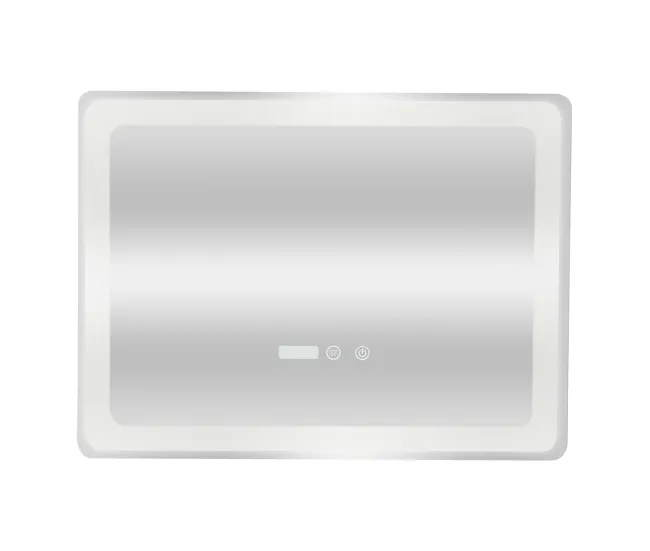 Espejo de pared con LED Casoli para baño antivaho reloj aluminio + cristal 60 x 80 x 3,5 cm - Plateado