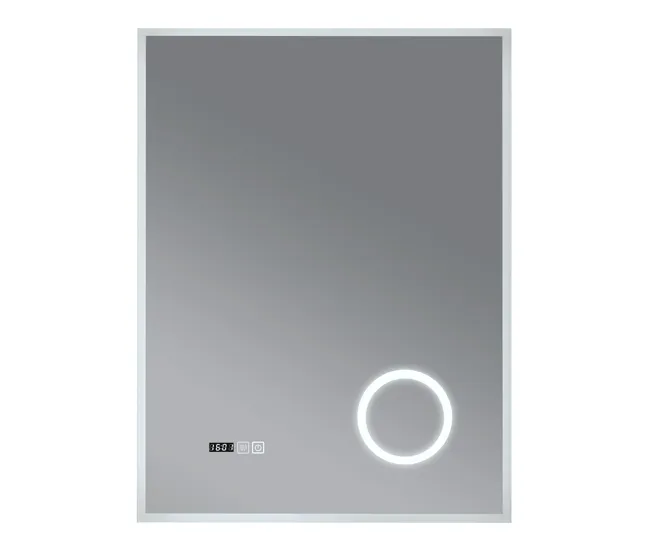 Espejo de pared con LED Lizzano para baño IP65 con antivaho y lupa aluminio 70 x 50 x 3 cm - Blanco
