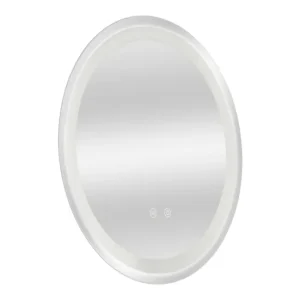 Espejo de pared con LED Maratea para baño antivaho redondo aluminio + cristal 60 x 60 x 3 cm - Plateado