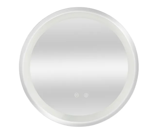 Espejo de pared con LED Maratea para baño antivaho redondo aluminio + cristal 60 x 60 x 3 cm - Plateado