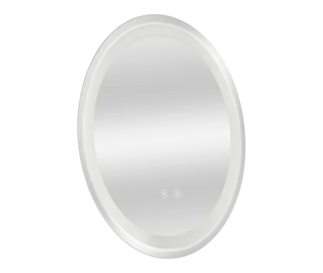 Espejo de pared con LED Maratea para baño antivaho redondo aluminio + cristal 60 x 60 x 3 cm - Plateado