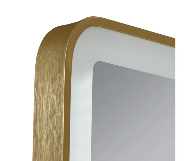 Espejo de pared con LED Pescara para baño IP65 con antivaho y lupa aluminio 80 x 60 x 4 cm - Dorado