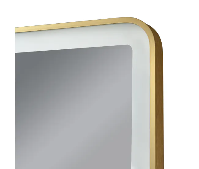 Espejo de pared con LED Pescara para baño IP65 con antivaho y lupa aluminio 80 x 60 x 4 cm - Dorado