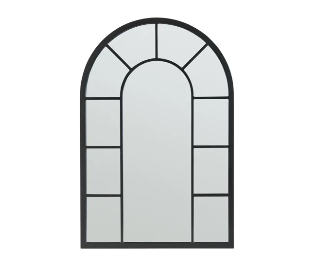 Espejo de pared Enonkoski ventana arqueada MDF 90x60cm - Negro