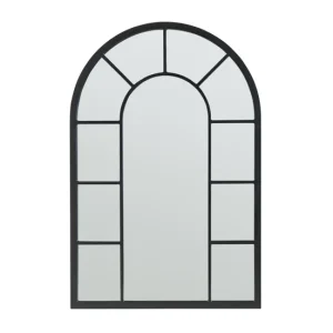 Espejo de pared Enonkoski ventana arqueada MDF 90x60cm - Negro