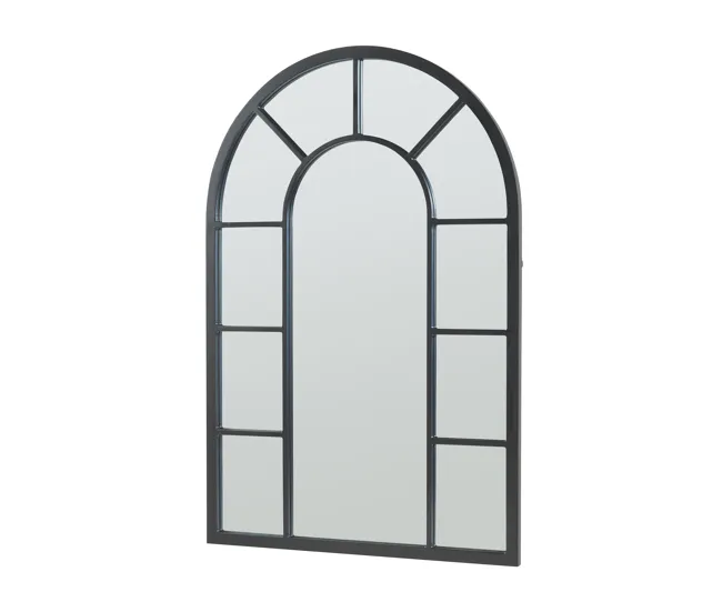 Espejo de pared Enonkoski ventana arqueada MDF 90x60cm - Negro