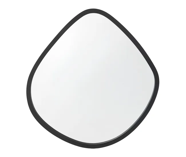 Espejo de pared Galatone asimétrico contemporáneo MDF 64 x 60 cm - Negro Mate