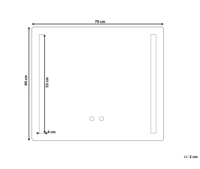 Espejo de pared LED 60x70 cm LIRAC