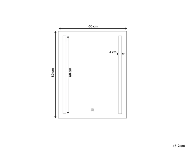 Espejo de pared LED 60x80 cm plateado MARTINET