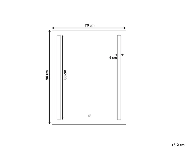 Espejo de pared LED 70x90 cm plateado MARTINET