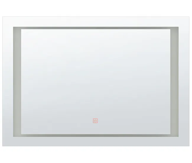 Espejo de pared LED 80x60 cm plateado EYRE