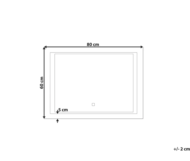 Espejo de pared LED 80x60 cm plateado EYRE