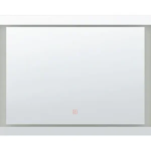 Espejo de pared LED 80x60 cm plateado EYRE