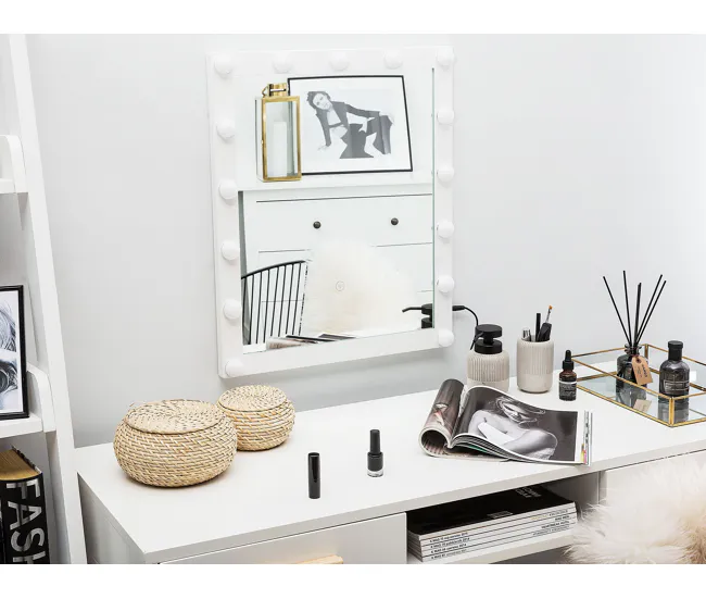 Espejo de pared LED blanco 50 x 60 cm ODENAS