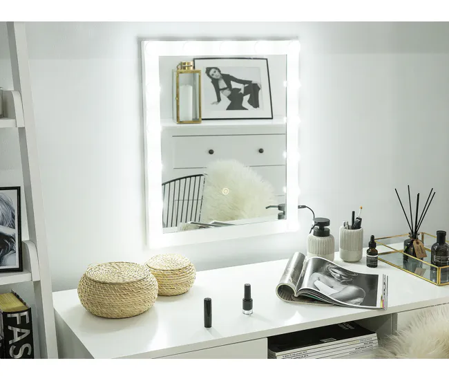 Espejo de pared LED blanco 50 x 60 cm ODENAS