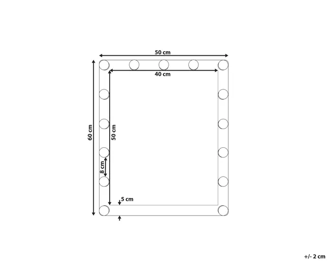 Espejo de pared LED blanco 50 x 60 cm ODENAS