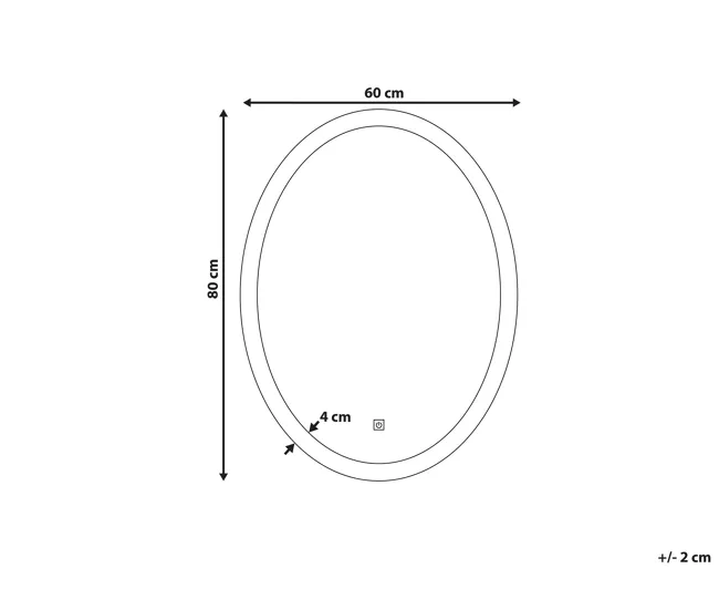 Espejo de pared LED plateado 60x80 cm VIRIAT
