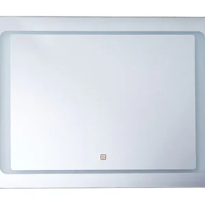Espejo de pared LED plateado 60x80 cm WASSY