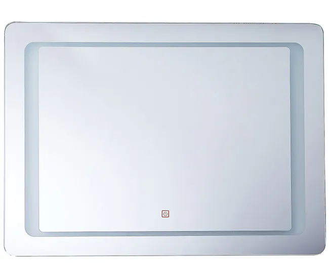 Espejo de pared LED plateado 60x80 cm WASSY