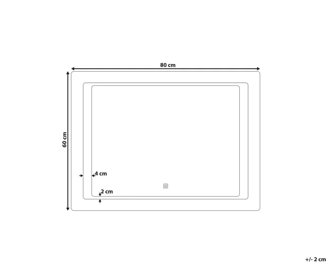 Espejo de pared LED plateado 60x80 cm WASSY