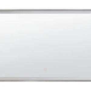 Espejo de pared LED plateado 80x60 cm ARGENS