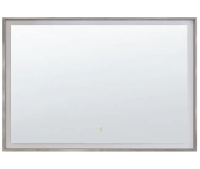 Espejo de pared LED plateado 80x60 cm ARGENS