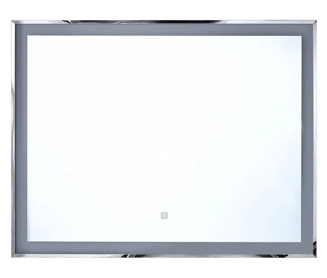 Espejo de pared LED plateado 90x70 cm ARGENS Set de 4 Piezas