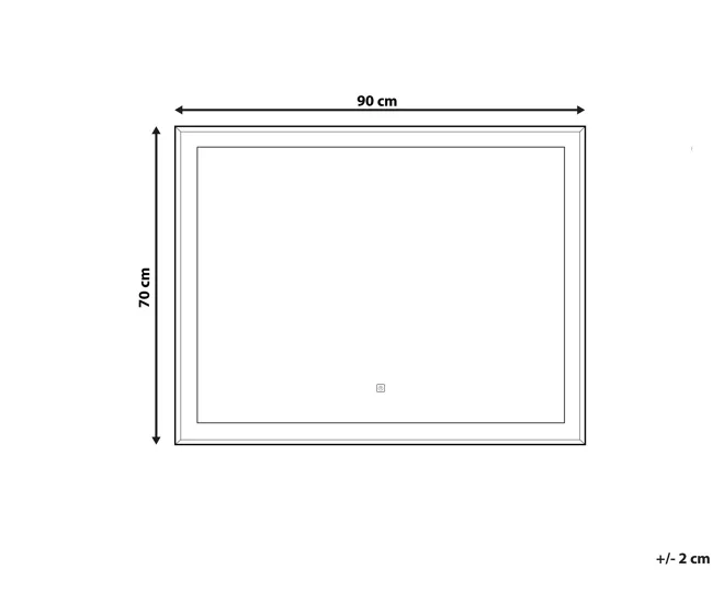 Espejo de pared LED plateado 90x70 cm ARGENS Set de 4 Piezas
