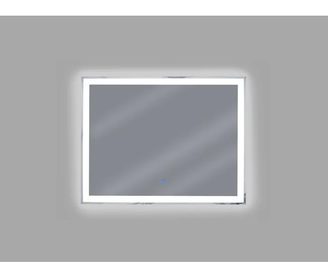 Espejo de pared LED plateado 90x70 cm ARGENS Set de 4 Piezas
