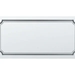 Espejo de pared LED de vidrio plateado 120 x 60 cm ARROMACHNES