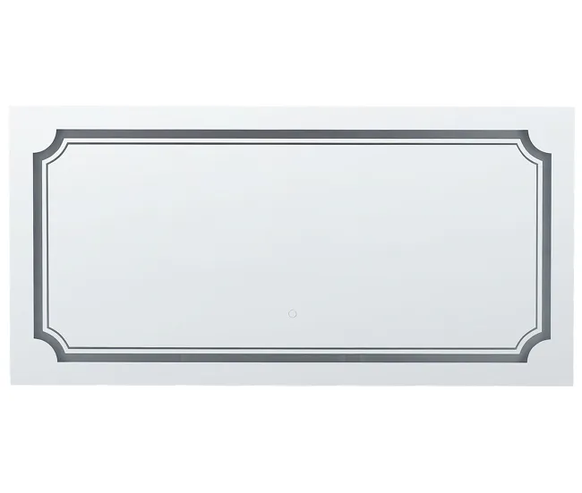 Espejo de pared LED de vidrio plateado 120 x 60 cm ARROMACHNES