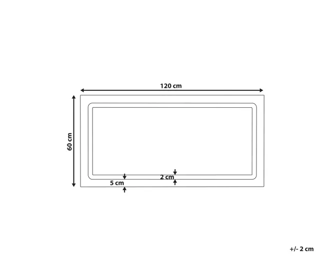 Espejo de pared LED de vidrio plateado 120 x 60 cm BENOUVILLE