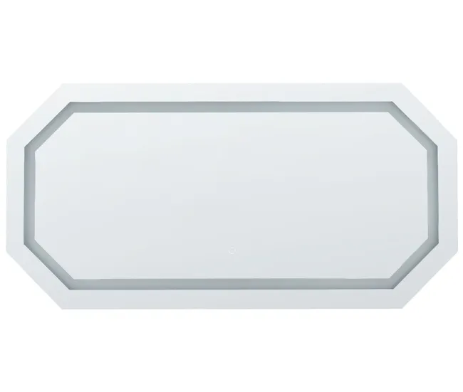 Espejo de pared LED de vidrio plateado 120 x 60 cm LOCMARIAQUER