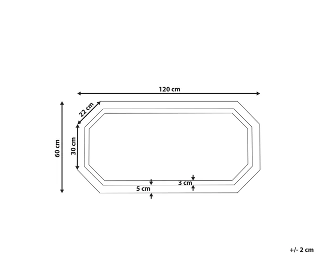 Espejo de pared LED de vidrio plateado 120 x 60 cm LOCMARIAQUER