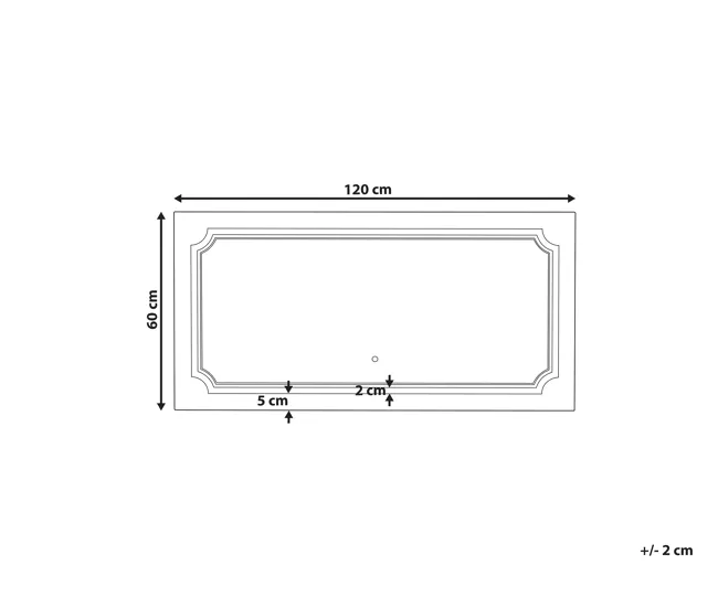 Espejo de pared LED de vidrio plateado 120 x 60 cm ARROMACHNES
