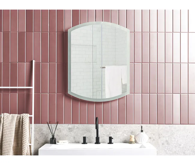 Espejo de pared LED de vidrio plateado 60 x 78 cm BEZIERS
